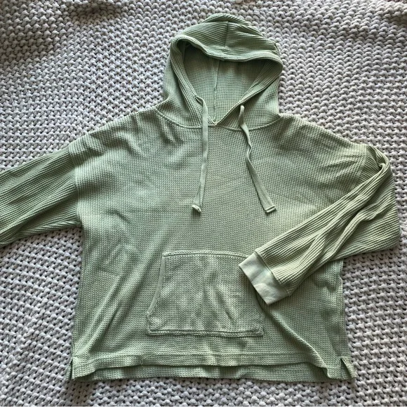 Telluride clothing green waffle knit hoodie - Picture 1 of 6